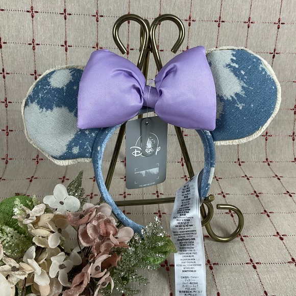 Disney Accessories - NWT Authentic WDW Minnie Mouse Bleached Denim Adult Ears Headband